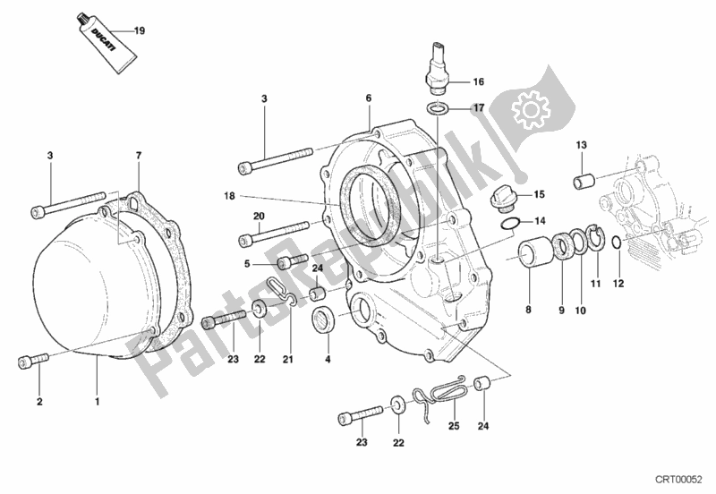 Tutte le parti per il Coperchio Frizione del Ducati Supersport 900 SS 2001